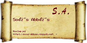 Soós Abbás névjegykártya